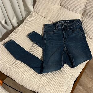 American Eagle Outfitters Women's Dark Blue High Rise Jegging